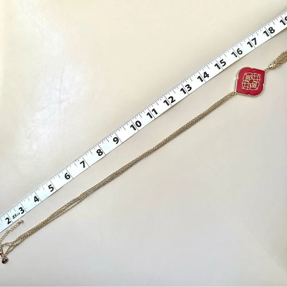 Charming Charlie red and gold tone tassel necklace - Image 4