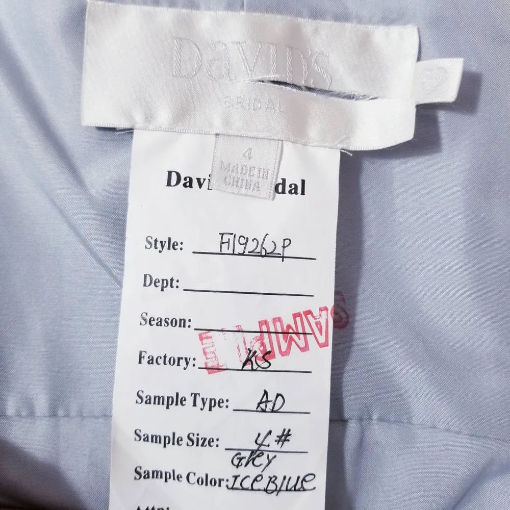 David's Bridal Floral Print Bridesmaid Dress Strapless High Low - Image 2