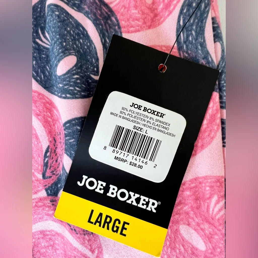 Joe Boxer Lounge Pants Women’s Sz Large Pink Gray Smiley Drawstring NWT Comfy - Image 3