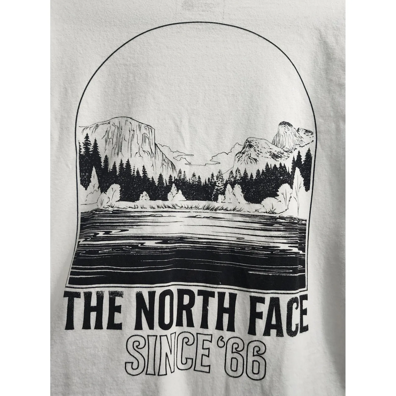 The North Face Womens Long Sleeve T Shirt Size M Graphic Print‎ White Since 1966 - Image 4
