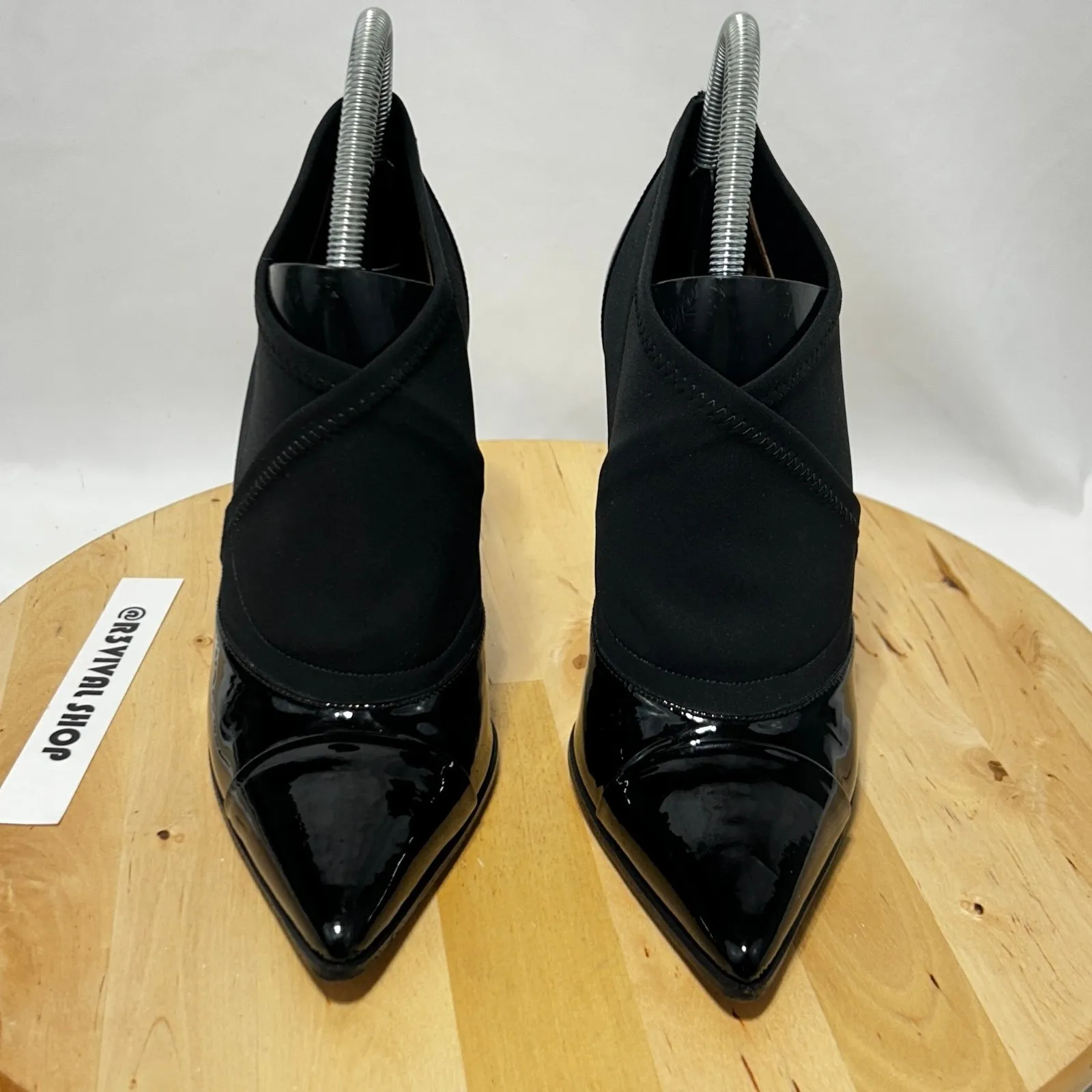 Reed Krakoff Womens Black‎ Patent Pointed Toe Ankle Heeled Boot - Image 3