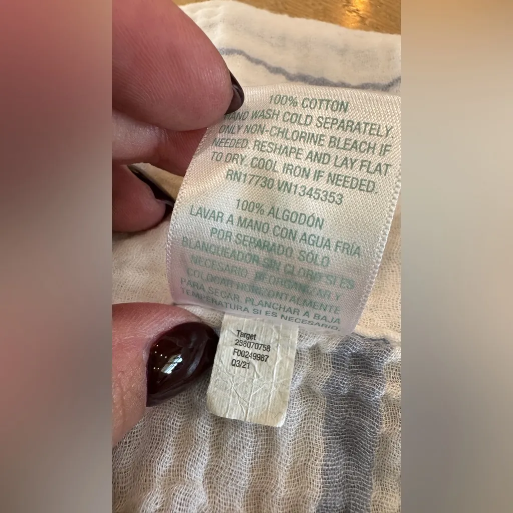 Kona Sol gauze button down lightweight striped swimsuit coverup size medium NWOT - Image 5