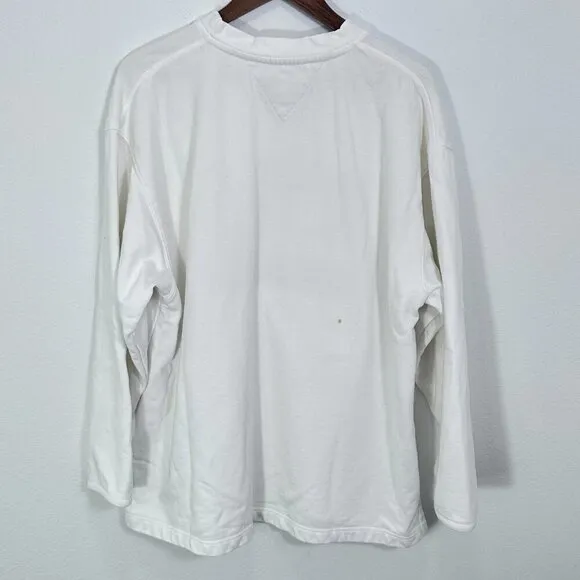 Tommy Hilfiger Vintage White Logo‎ Crewneck Sweatshirt 90s Y2K Unisex Size M - Image 3