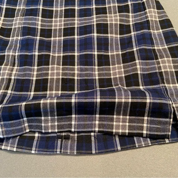 Brandy Melville, Blue Plaid Skirt, Double Vents in‎ Front, zipper, O/S - Image 5