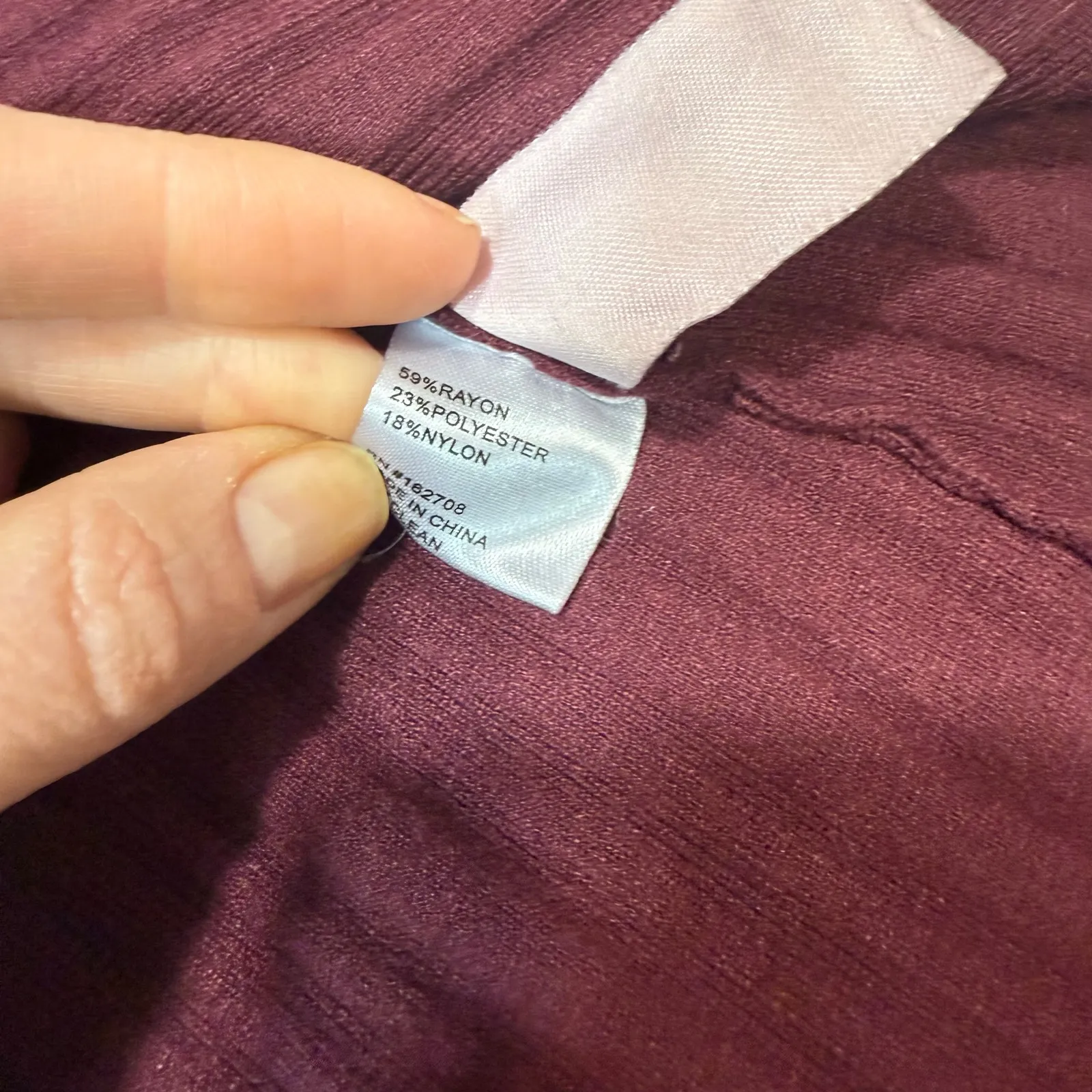 Toccin Variegated Rib Knit Leather Combo Dress Bordeaux size XXL Red - Image 2