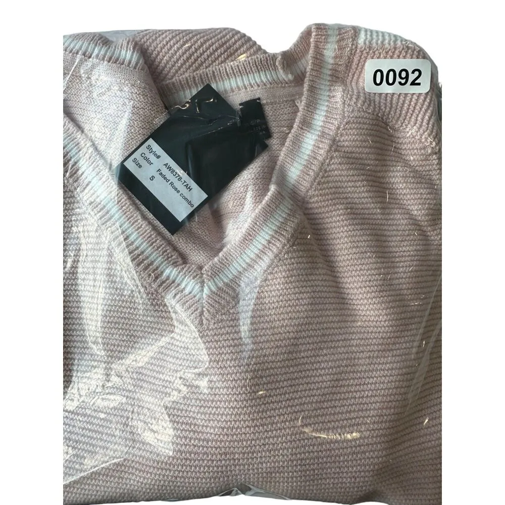 ATM Anthony Thomas Melillo Rose Knit Oversized High Low Sweater Ballerina NWT S Pink - Image 5