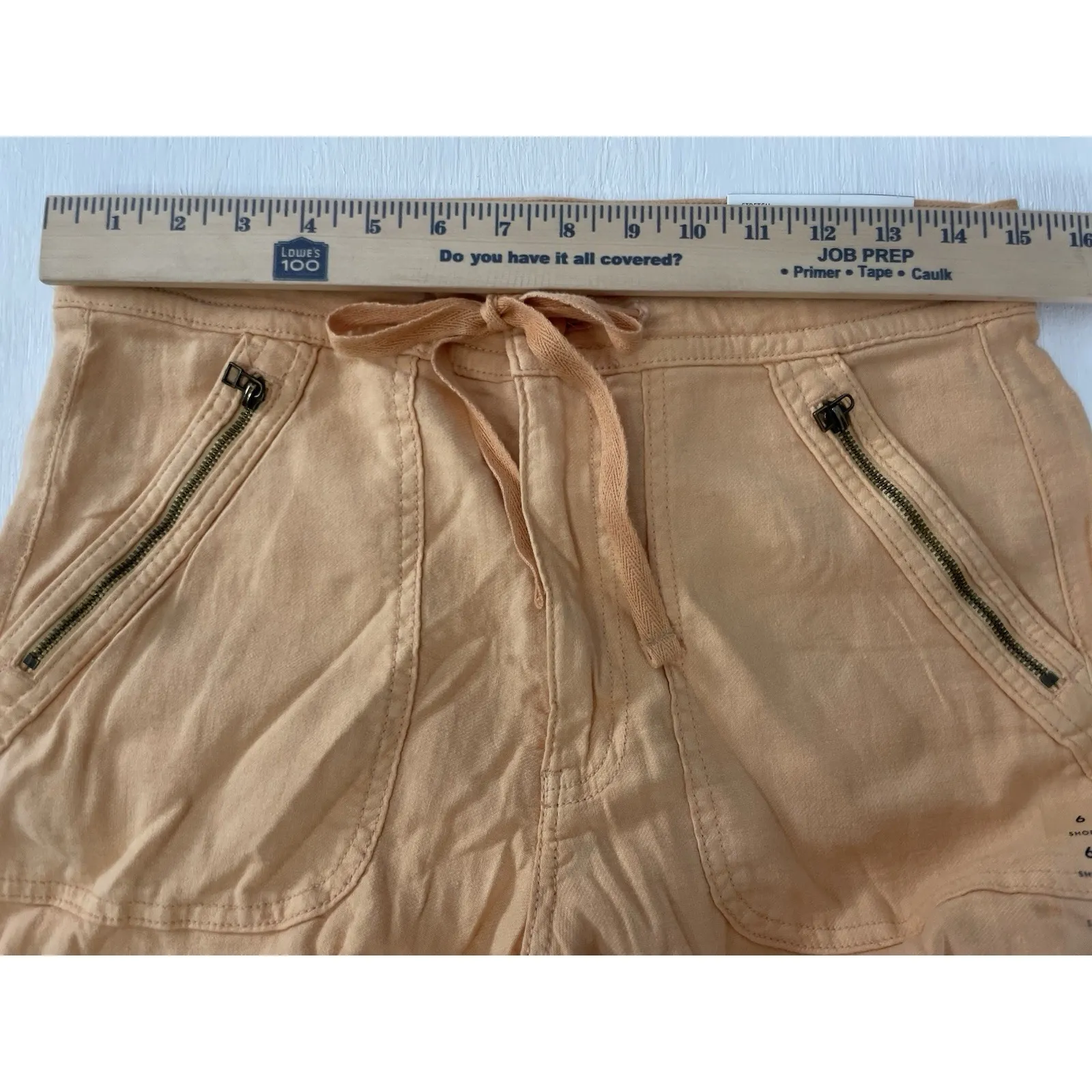 American Eagle Linen Blend Peach Orange Light Weight Cargo Baggy Wide-Leg Pant 6 - Image 8