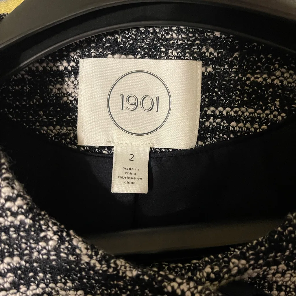 1901 Bow Front Crop Tweed Business Casual ‎ Jacket - Image 5