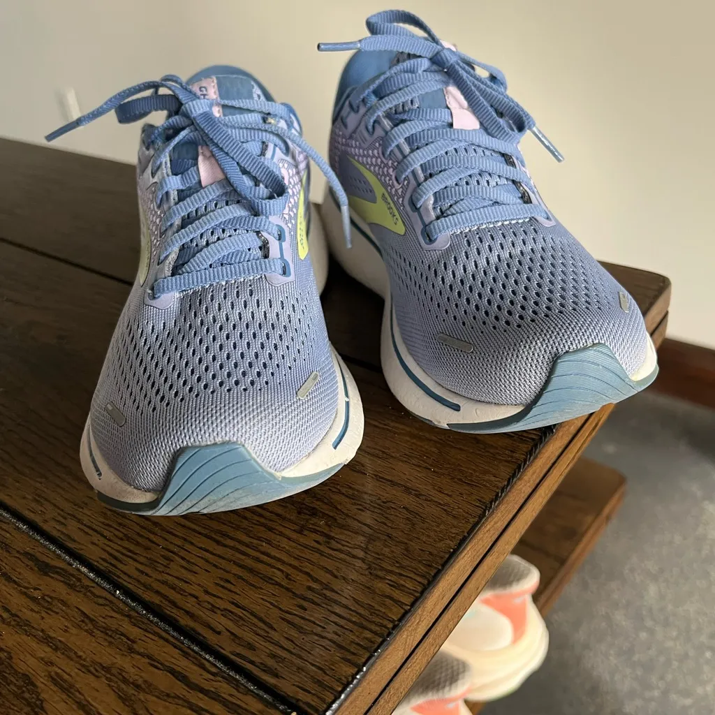 Brooks Ghost 14 Running Shoes Purple Impression/Dutch/Lime US Women 8.5 - Image 5