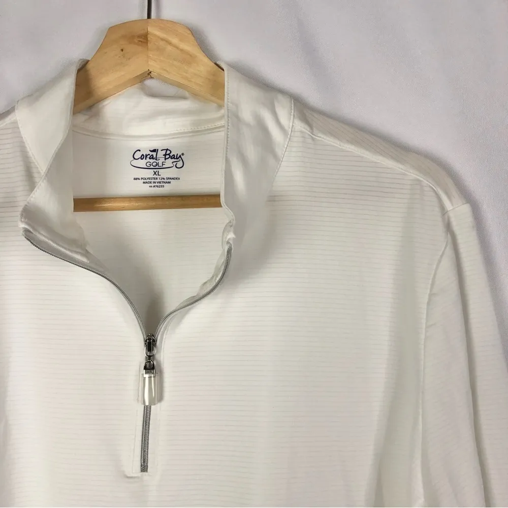 Coral Bay Golf White Quarter Zip Pullover XL - Image 3