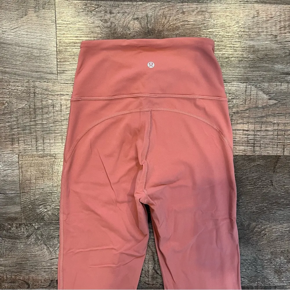 NWOT Lululemon High Rise Blush Pink Flare Leggings Size 4 - Image 5