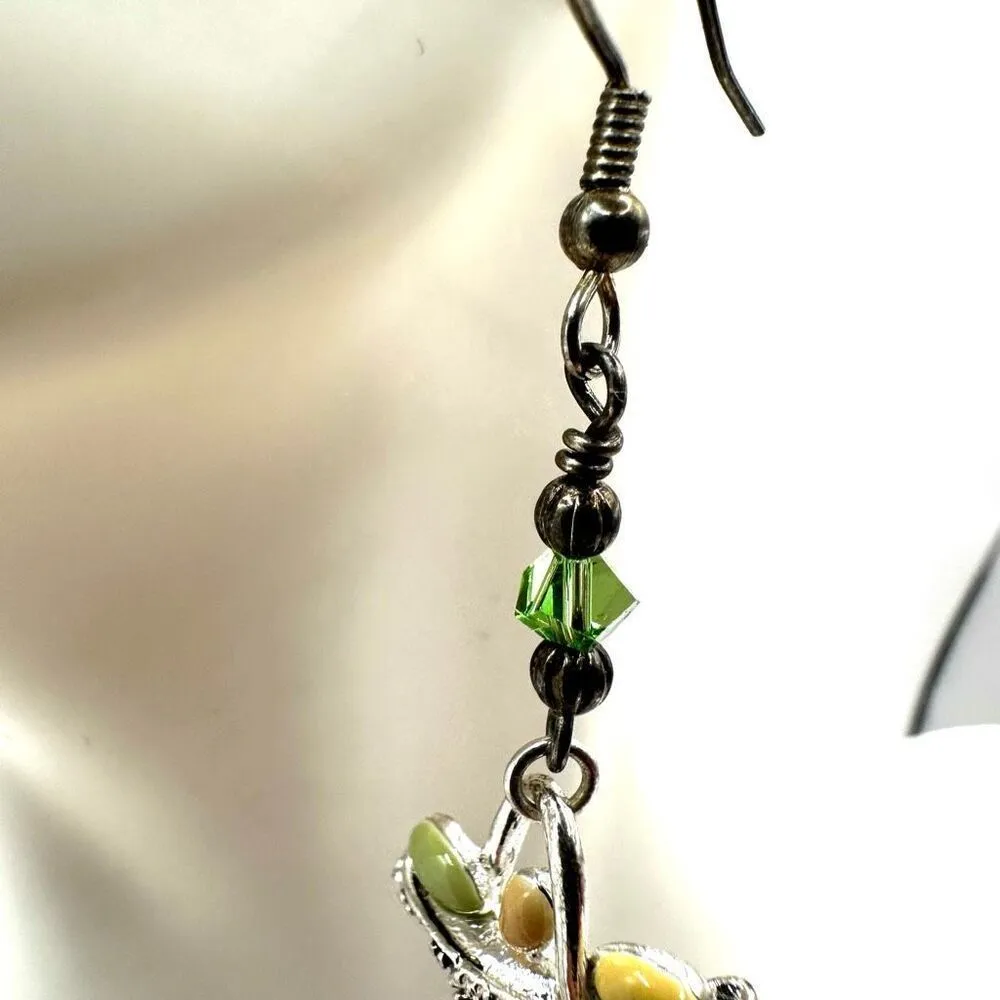 Long egg basket earrings Silver - Image 7