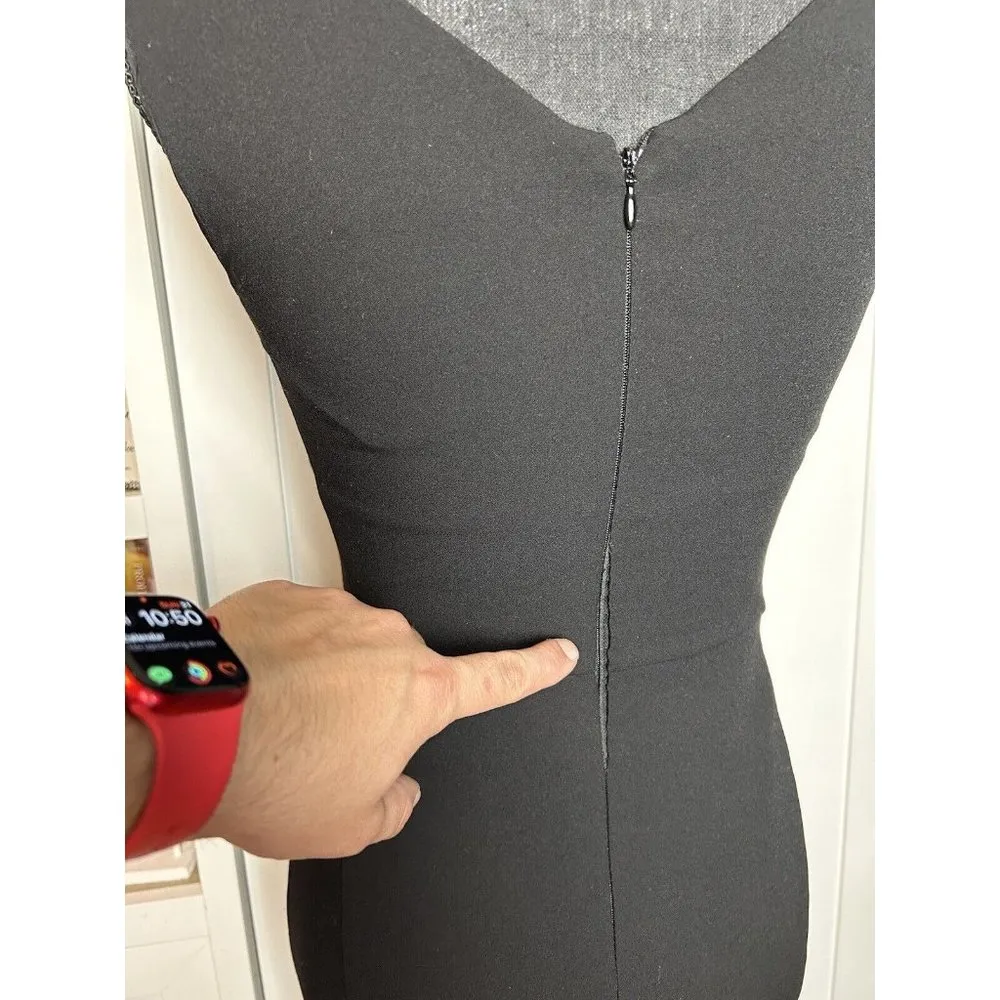 White House Black Market Women's‎ Size 00 Black Sleeveless Dress - Image 7