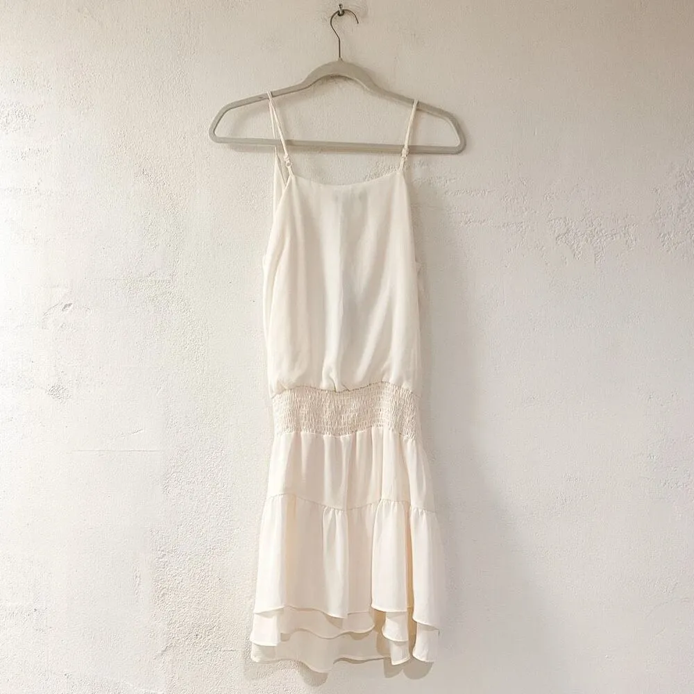 Krisa Revolve Smocked Cami Mini Dress in Cream Medium NEW - Image 3