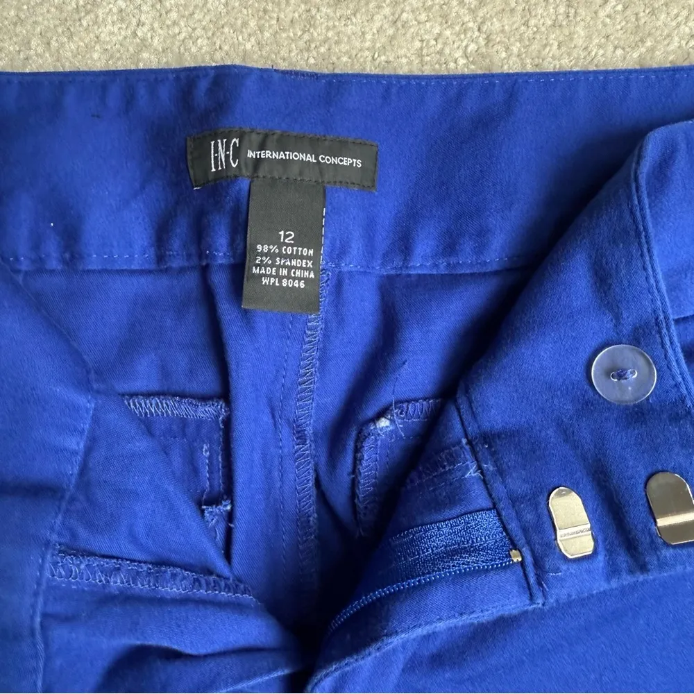 Royal Blue Chino Women’s Shorts size 12 flat front 4” inseam - Image 2