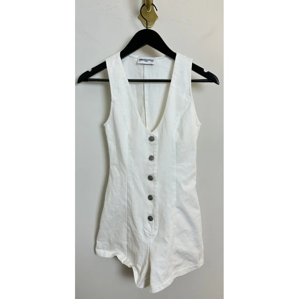PRINCESS POLLY Damico Romper in White Size US 0 - Image 5