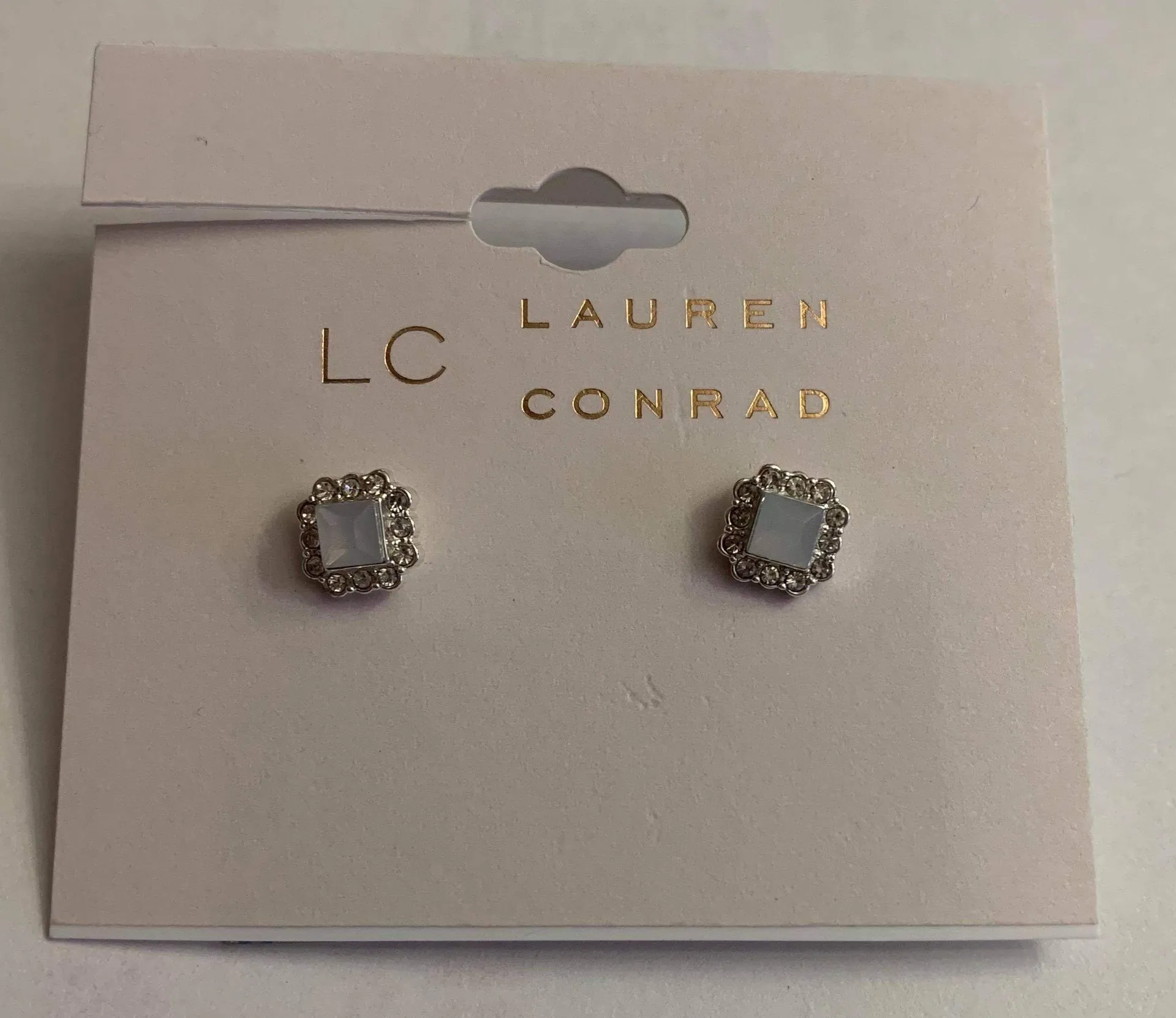LC Lauren Conrad LC  Simulated Opal Square Stud Earrings - Image 2