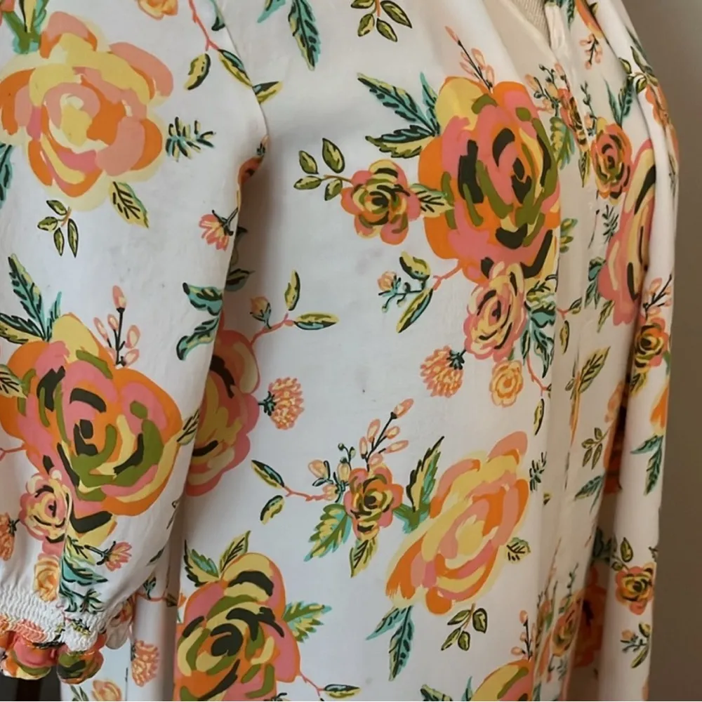 MATILDA JANE Sunday Best Boho Rose Floral Keyhole Ruffle Dress Size S - Image 10