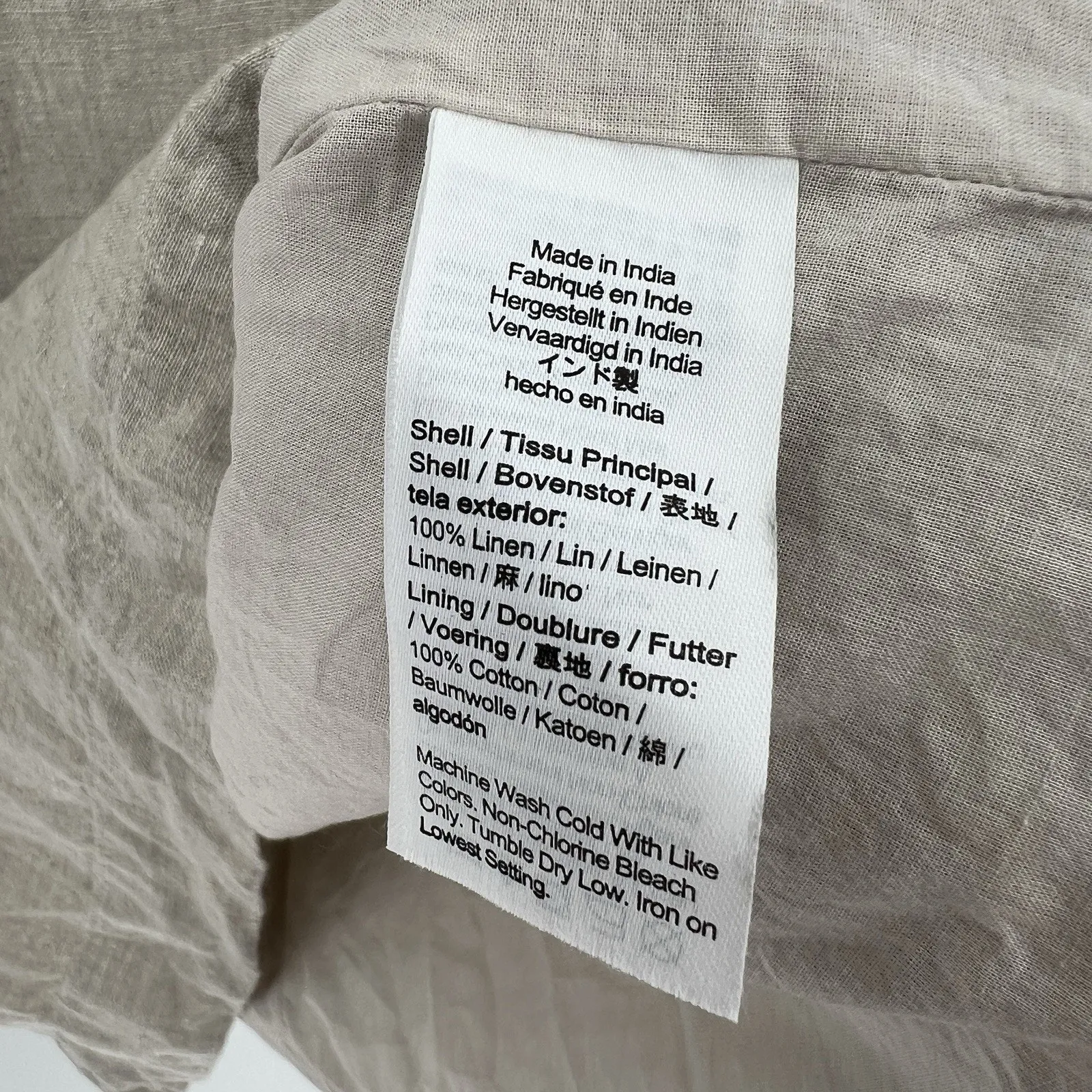 J. Crew Dress Beige Tan Linen Maxine Mini High‎ Neck Sleeveless BR433 Size XST - Image 10