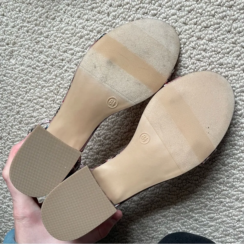 Candie’s Sakura Cherry Blossom Satin Block Heel Strappy Sandal 8.5 - Image 7