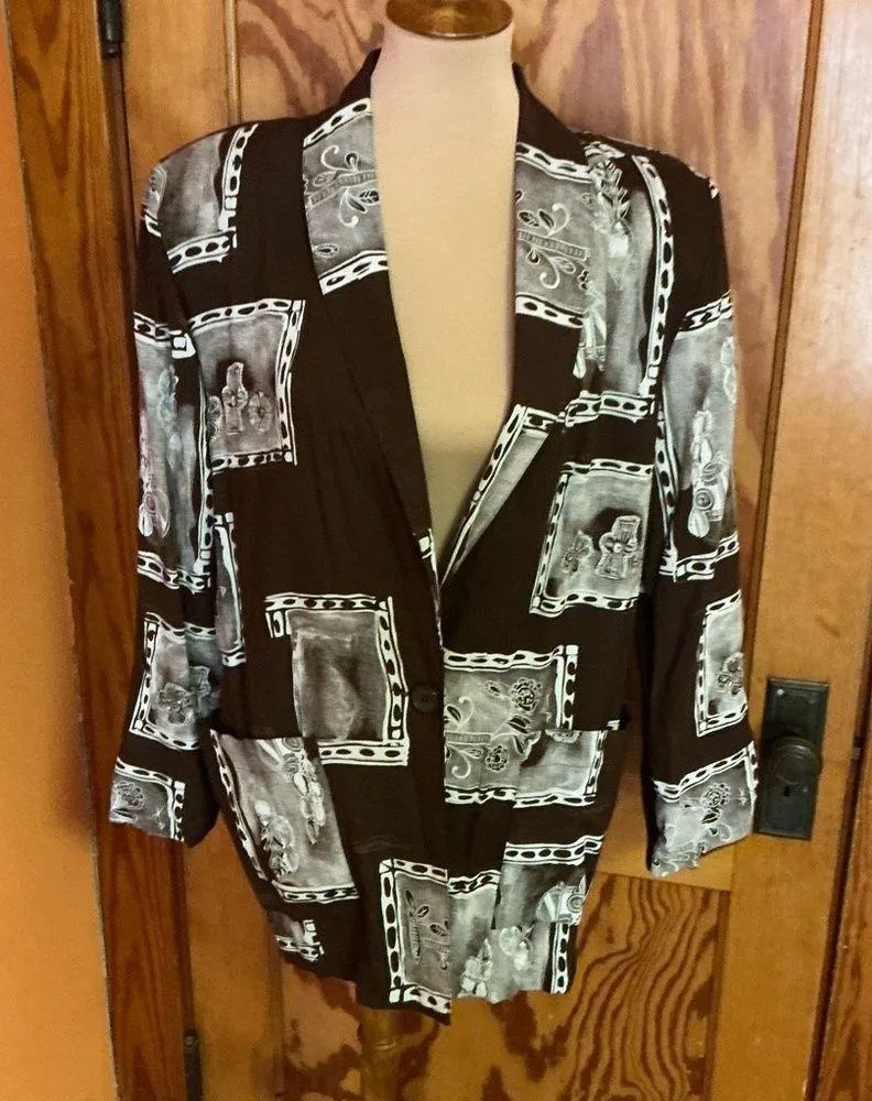 Vintage 80s Kensington Square Blazer Brown Size M - Image 8