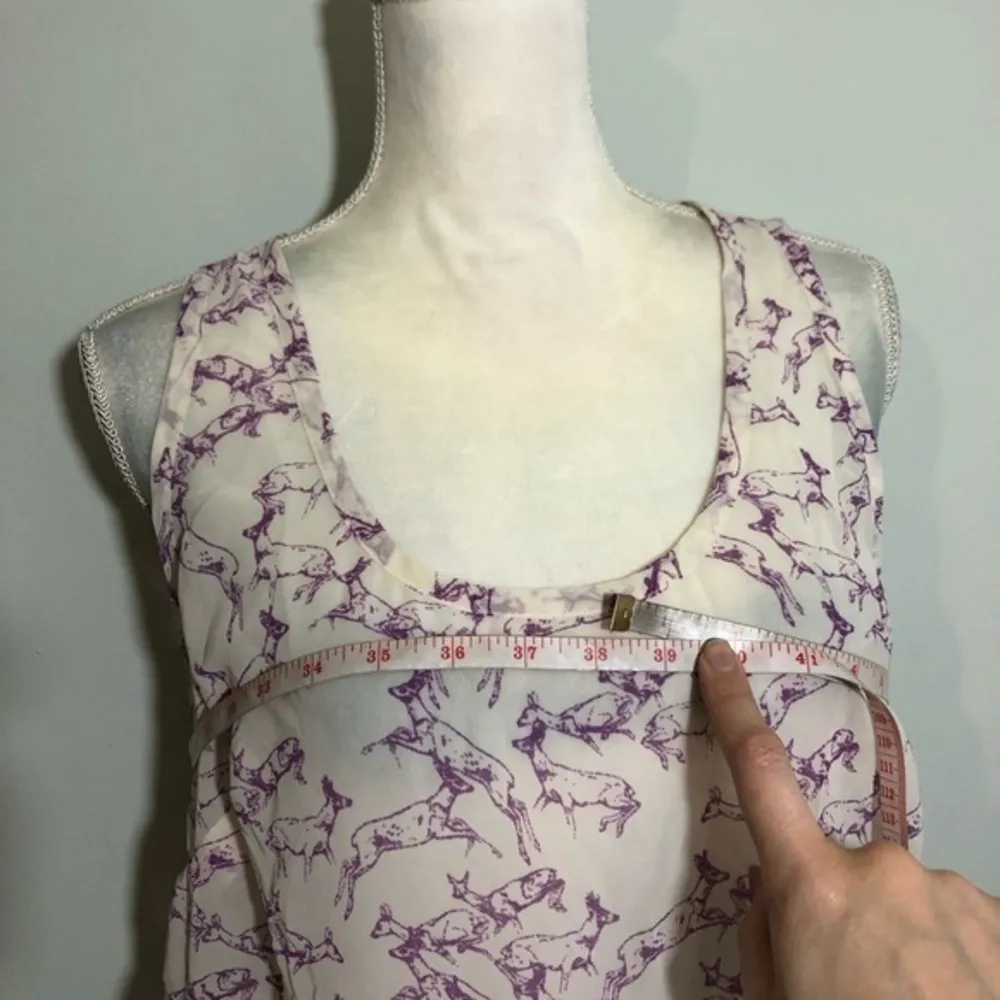 NWOT Purple White Ruffle Deer Print Blouse Top New - Image 6