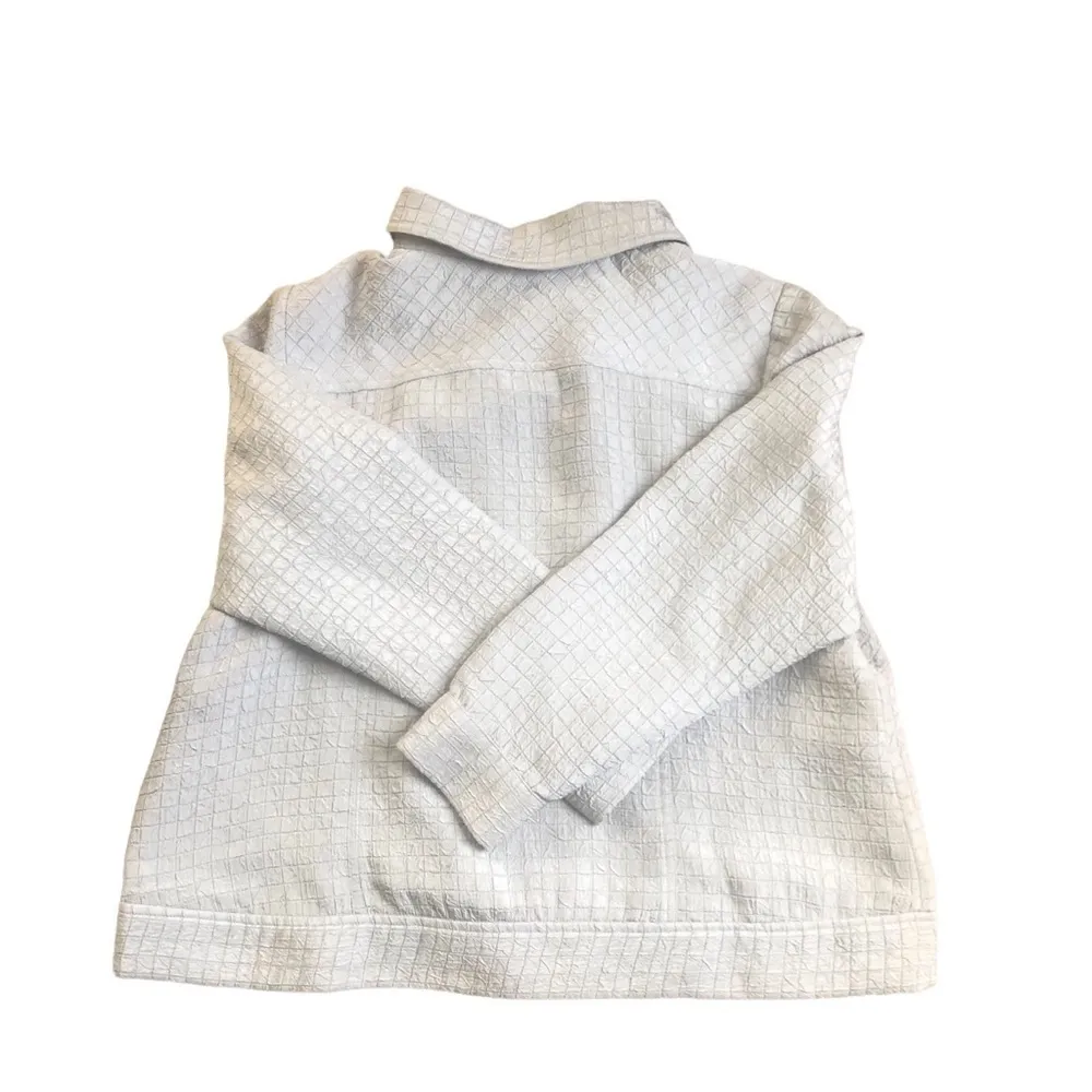 Susan Graver Gray Textured Lined Zip Up Jacket Blazer Pockets Size 1X NWT - Image 2