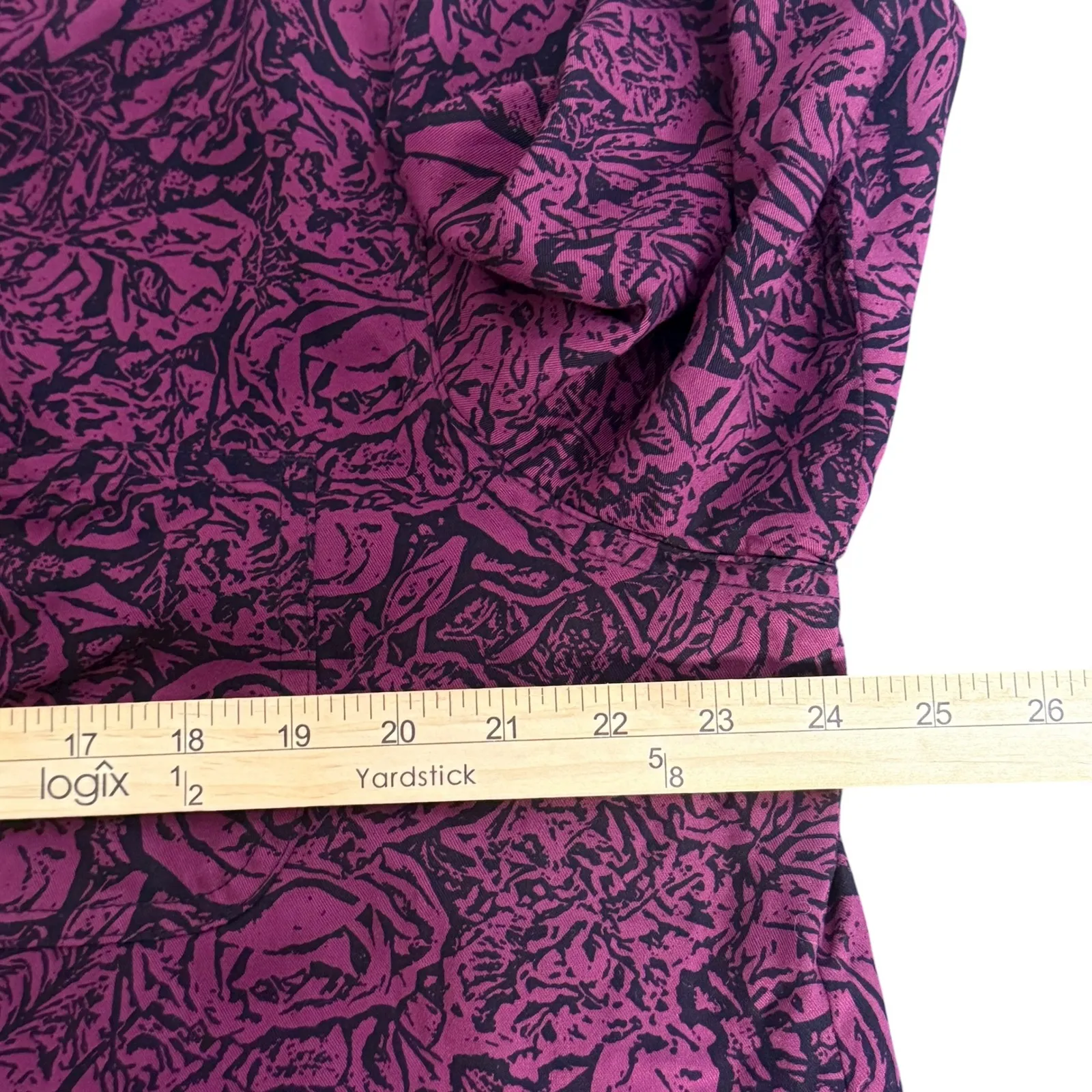Rock‎ & Republic Grunge Rock Rose Pattern Top Women Size XXL Purple Black Button - Image 7