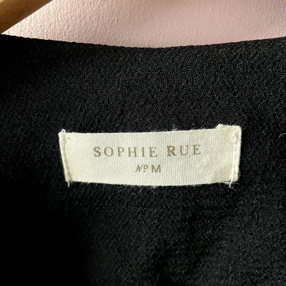 Sophie Rue Black Lightweight Open Front Blazer EUC Size M - Image 3