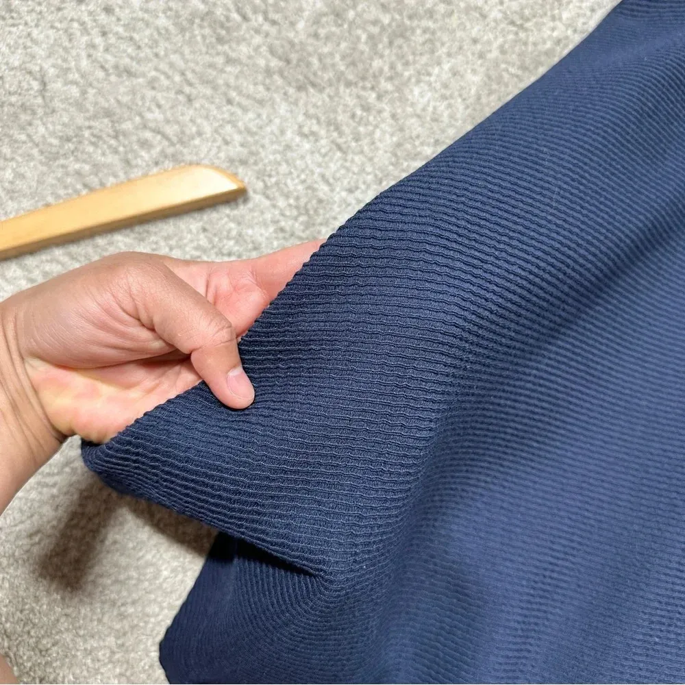 Gal Meets Glam Maggie Dress Textured Knit Fit And Flare Dress Navy Size 6 - Image 12