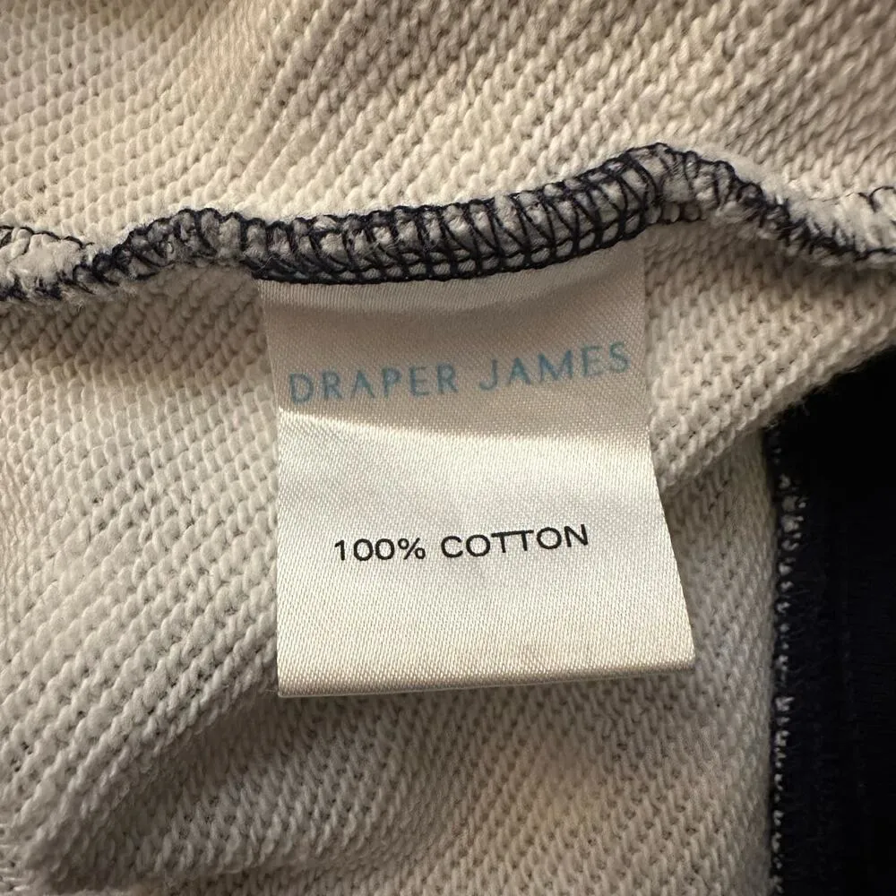 Draper James navy blue & white gingham cotton sweatshirt size L - Image 8