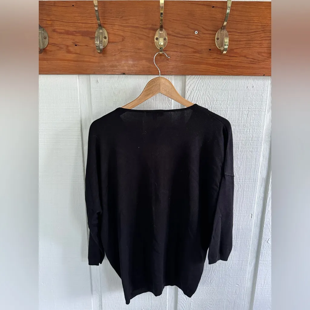 Alison Andrews Neutral  Black Jeweled Top XL Business Casual Work Office - Image 5