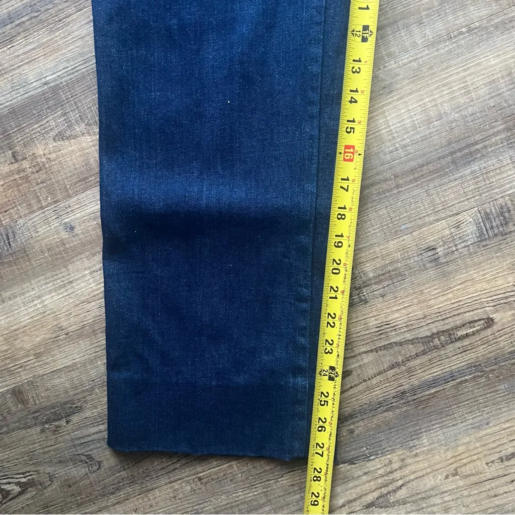 Vintage Wrangler Womens Dark Wash High Rise Straight Leg Jeans USA Sz 14 - Image 6