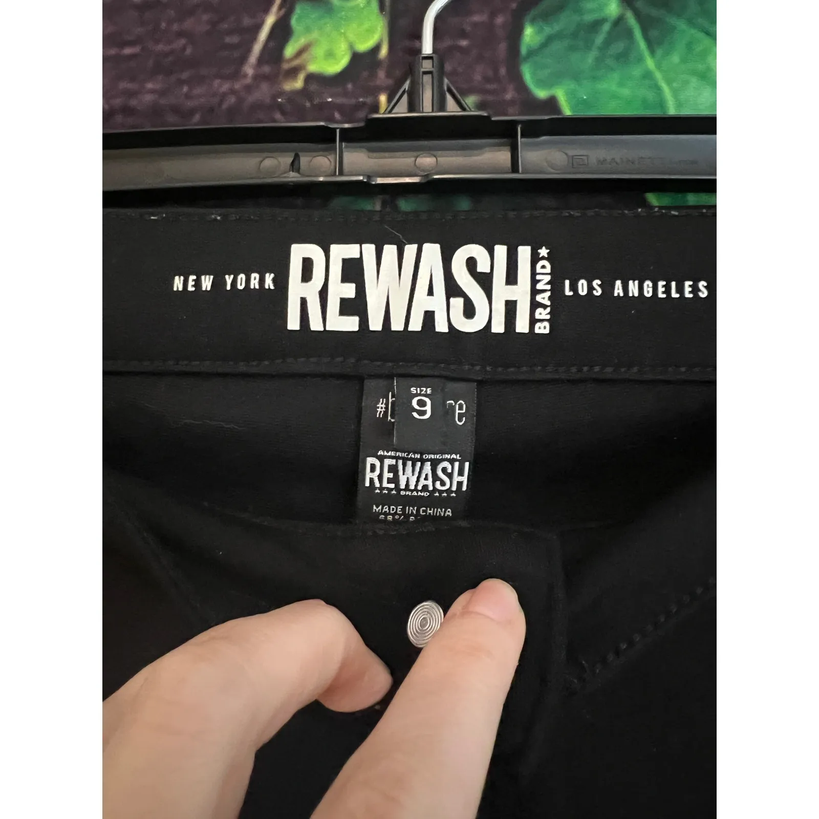 Rewash Jeggings Skinny Pants Black Stretchy High Rise Size Juniors 9 Women's 6 - Image 2