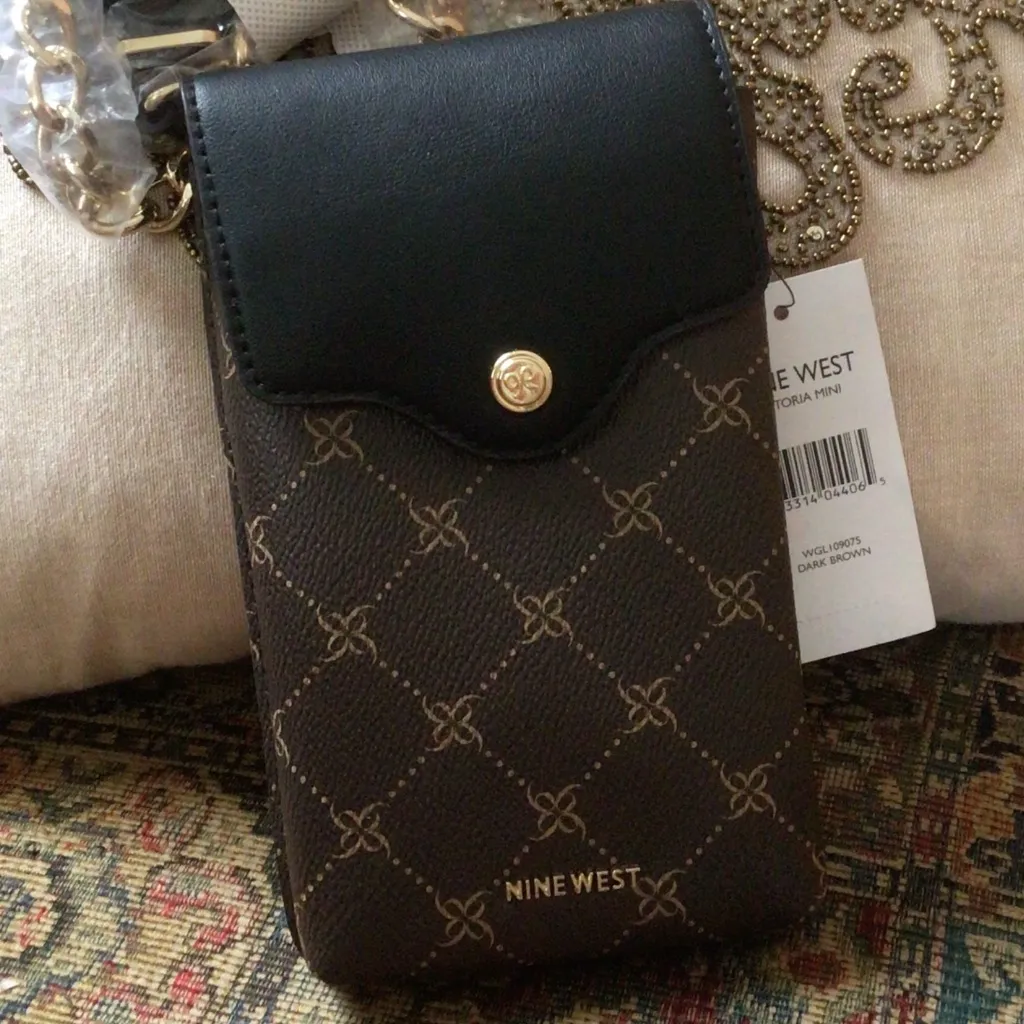 Nine West Astoria Mini Crossbody in Dark Brown  4” x 7” x 1” - Image 3