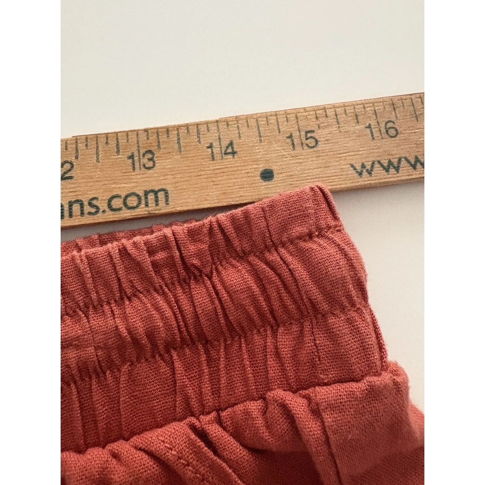 Sound Style Pants Womens Medium Orange Terracotta Linen Blend Boho Lagenlook - Image 6