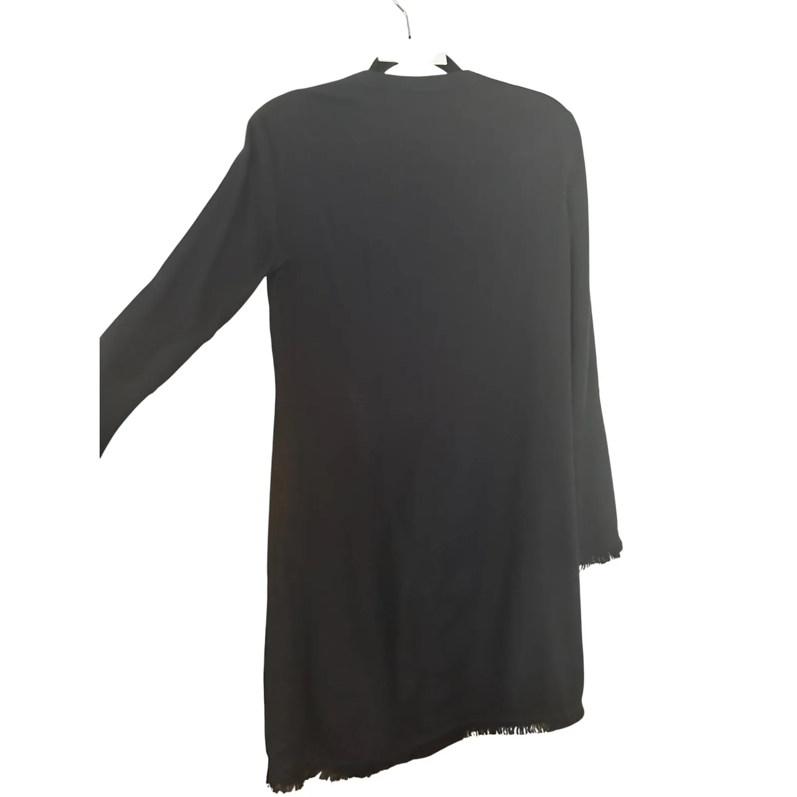 Splendid Black Fringe Trim Long Sleeve Button Down‎ Dress - Medium - Image 4