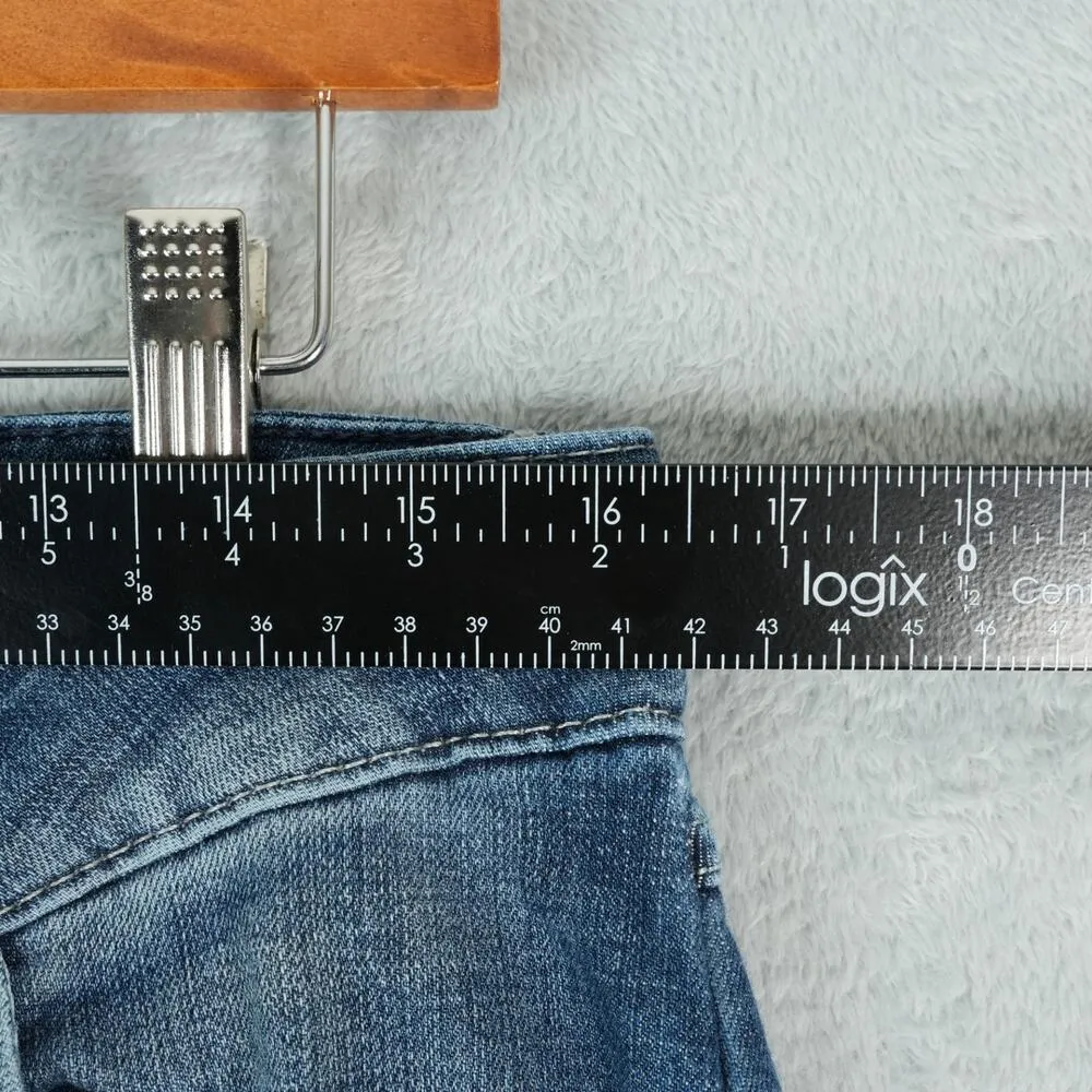 Wrangler Jeans Womens 11/32 Blue Denim Mid RIse Straight Leg Western Stretch - Image 4