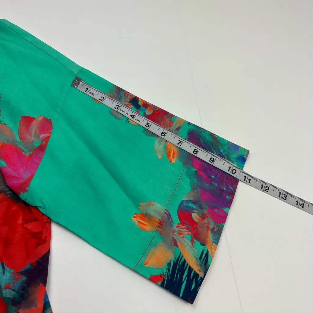 Soft Surroundings Top Womens Large Marciana Bright Abstract Sea Reef Popover - Image 8