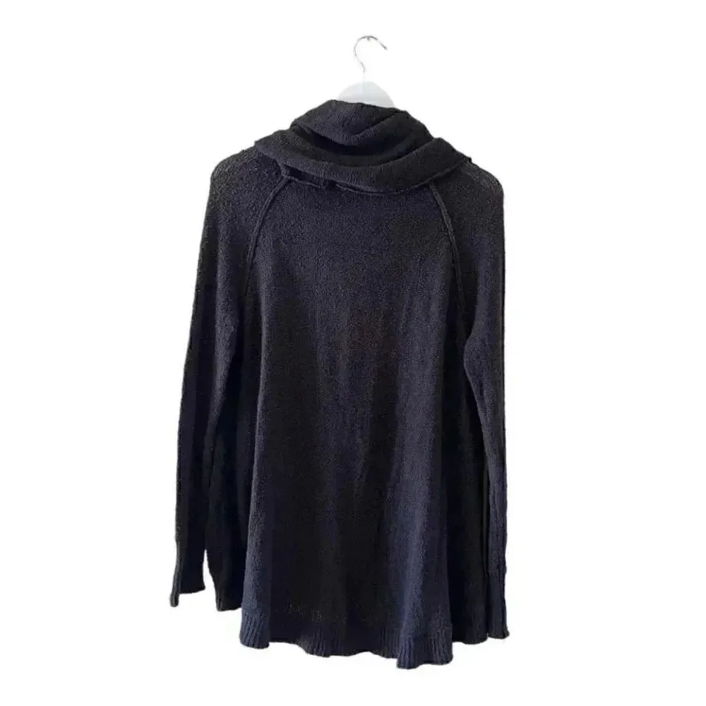 Free People Brown Cowl Neck Sweater High Low Bohemian Festival Gypsy Size S #126 - Image 4