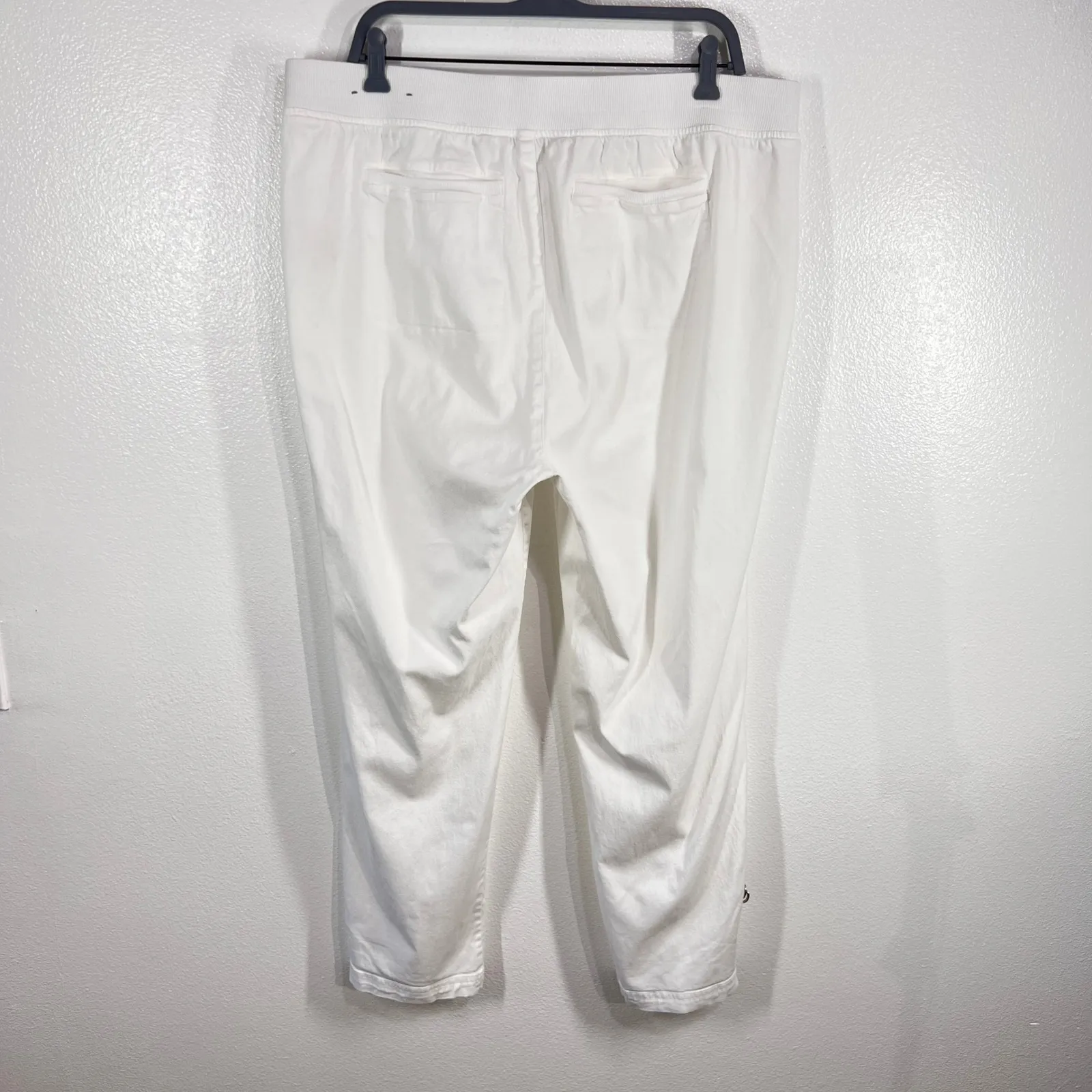 Soft Surroundings Medina Roll-Tab Pull-On‎ Utility Pant Cotton Blend White  1X - Image 3