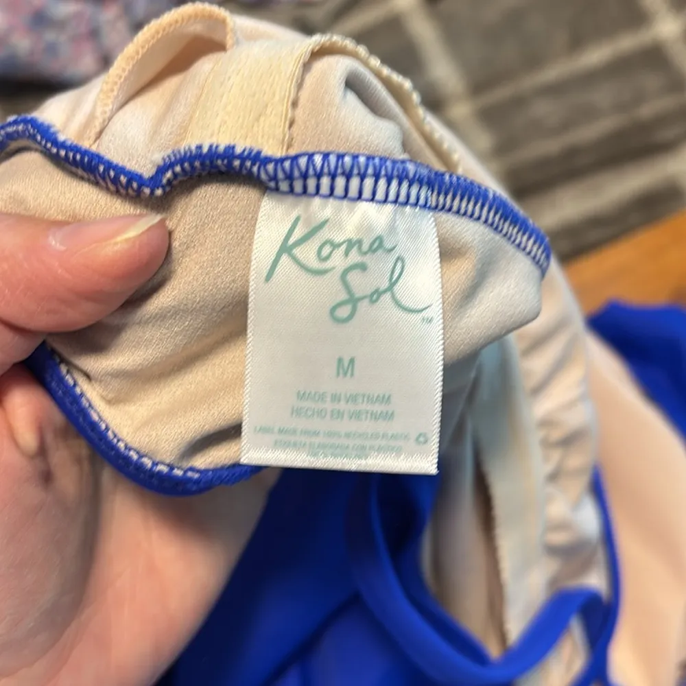 Kona Sol Blue High Neck Swimsuit One Piece - Image 3