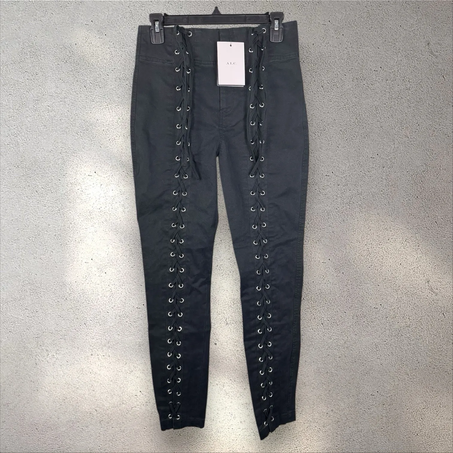 ALC Kingsley High Waist Lace Up Pants Black NWT Sz 6 - Image 6