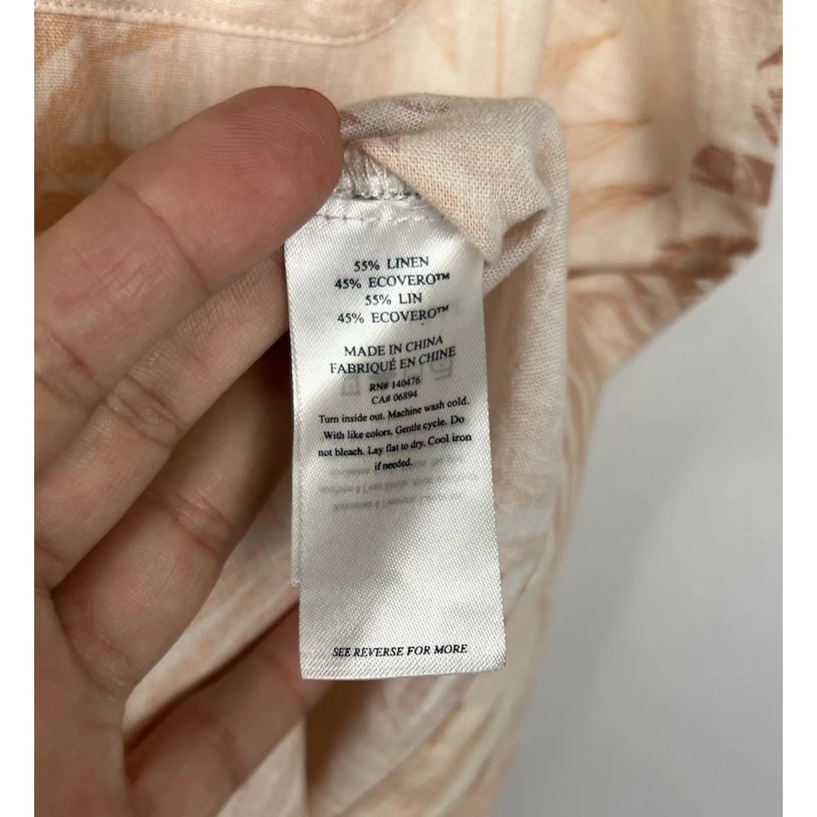 Faherty paradise cove top tropical Jungle Linen Buttoned shirt Sz S - Image 8