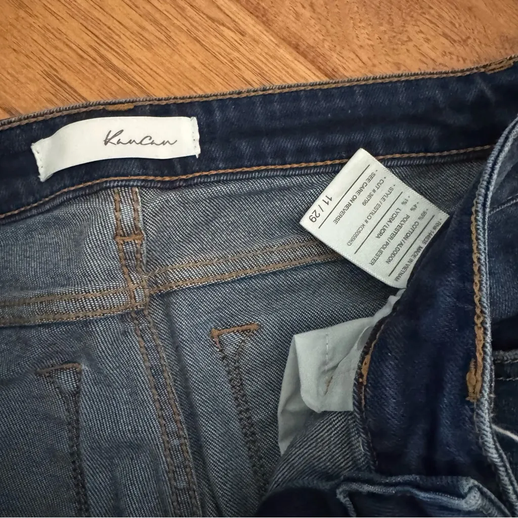 Kancan Straight Skinny Distressed Jean Women’s 11/29 Dark Wash Destroyed - Image 4