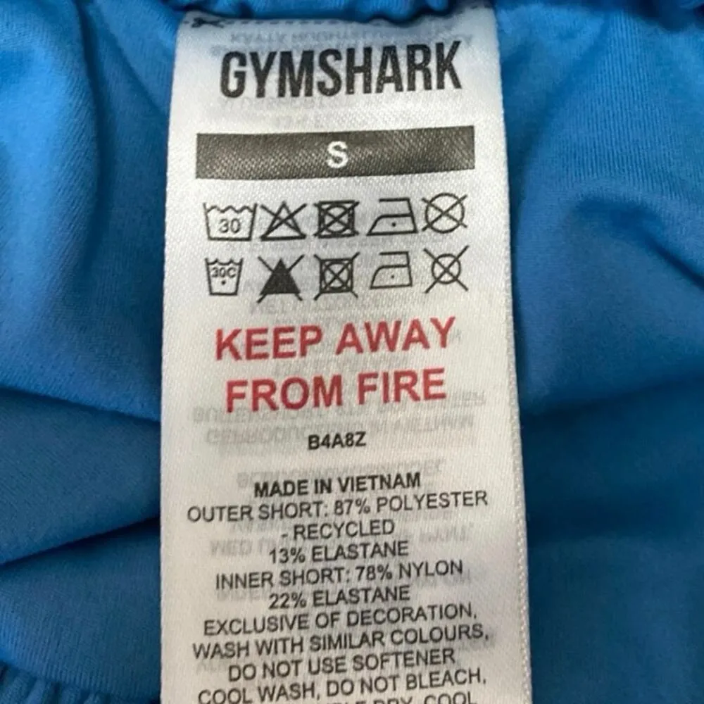 Gymshark Running 2 in 1 Blue Drawstring High Waist Athletic Fitness Shorts Sz S - Image 4