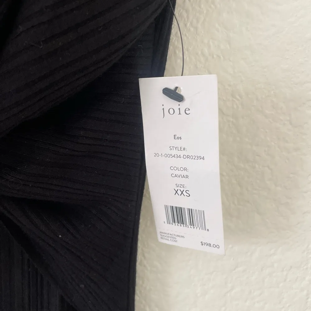 Joie EOS Twist Top Ribbed Jersey Knit Midi Length Dress Black Size XXS NWT $198 - Image 4
