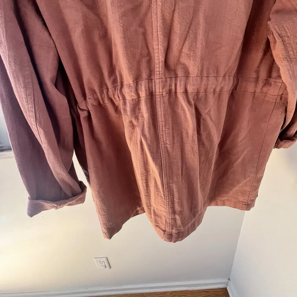 Gentle Fawn Size M 100% Cotton Shacket Jacket Pockets Cinching Waist Pink - Image 6