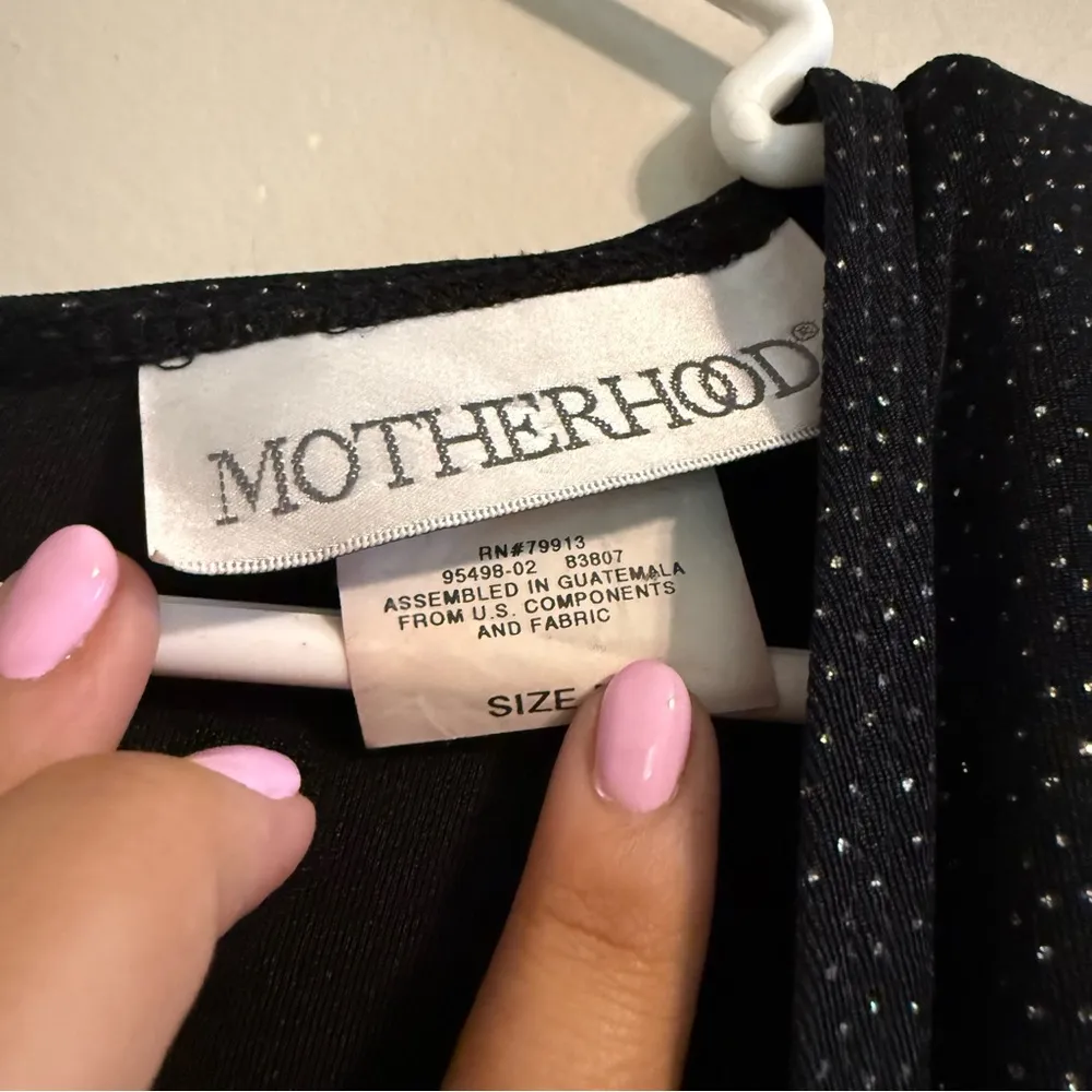 Motherhood Maternity Midi Sparkle Dress Size Medium Black Sequin Formal Evening - Image 2