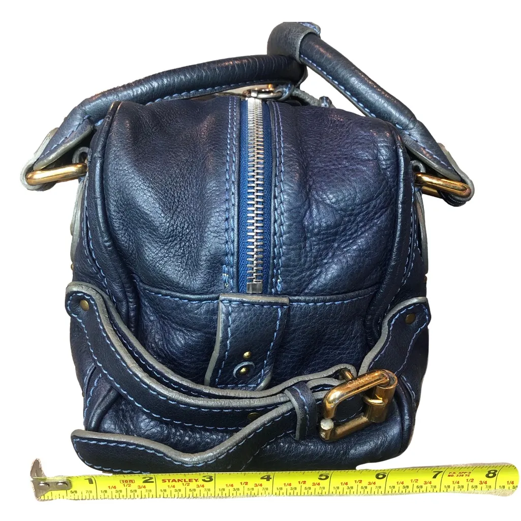 CHLOE Paddington Navy Blue Leather Satchel Hand Bag with Lock & Key - Image 9